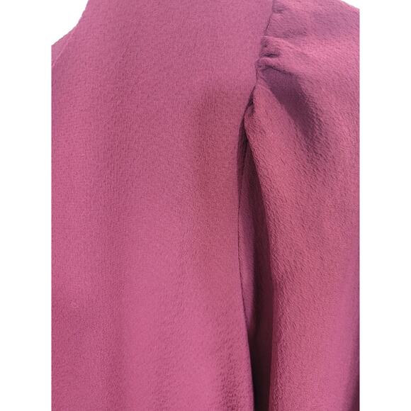 Express Burgundy 100% Polyester Puff Sleeve Sheath Dress Women's Size XL - Picture 6 of 10